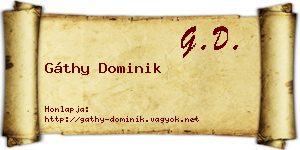 Gáthy Dominik névjegykártya